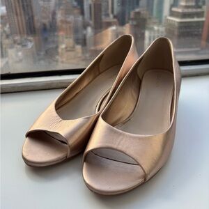 Cole Haan rose gold cork wedge